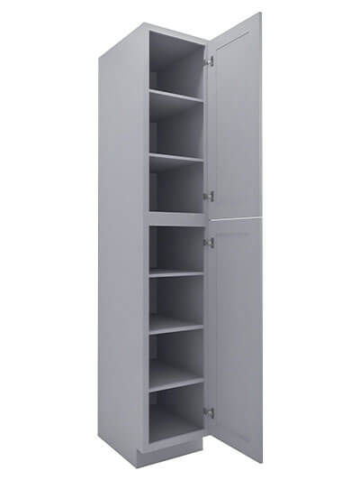 Lait Grey Shaker 18 in. W x 24 in. D x 96 in. H Double Door Pantry Cabinet