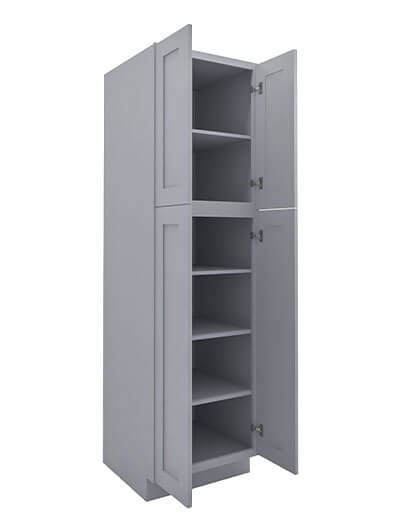 Lait Grey Shaker 24 in. W x 24 in. D x 90 in. H Four Door Pantry Cabinet