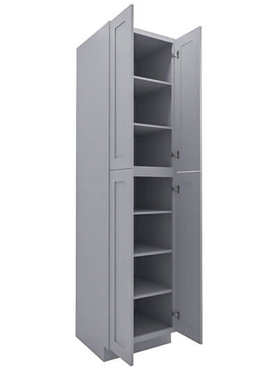 Lait Grey Shaker 24 in. W x 24 in. D x 96 in. H Four Door Pantry Cabinet