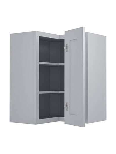 Lait Grey Shaker 24 in. W x 12 in. D x 30 in. H Corner Wall Cabinet