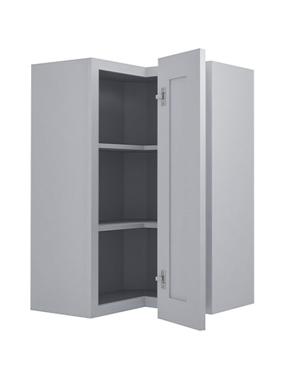Lait Grey Shaker 24 in. W x 12 in. D x 36 in. H Corner Wall Cabinet