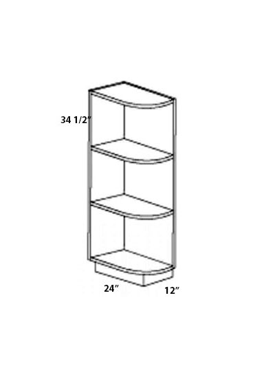 Pristine White Shaker 12″ Base End Shelf
