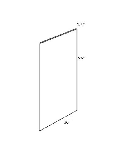 Pristine White Shaker 36″x96″x1/4″ Panel
