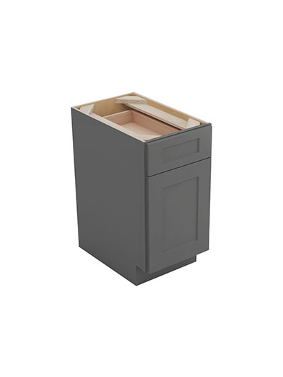Shaker Grey B12 Single Drawer Single Door Base Cabinet Closed