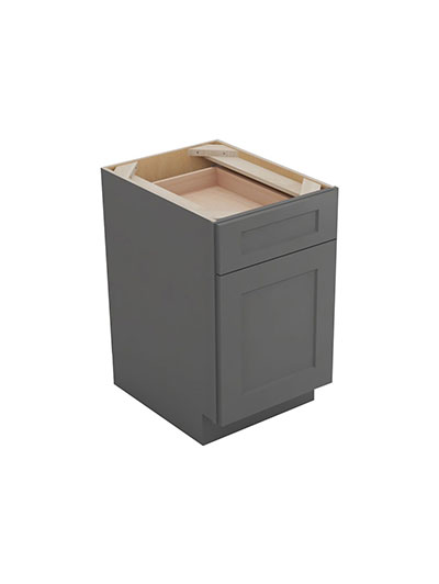 Shaker Grey B15 Single Drawer Single Door Base Cabinet Closed