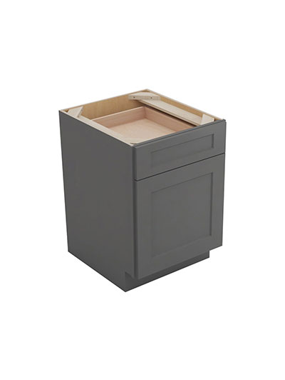 Shaker Grey B18 Single Drawer Single Door Base Cabinet Closed