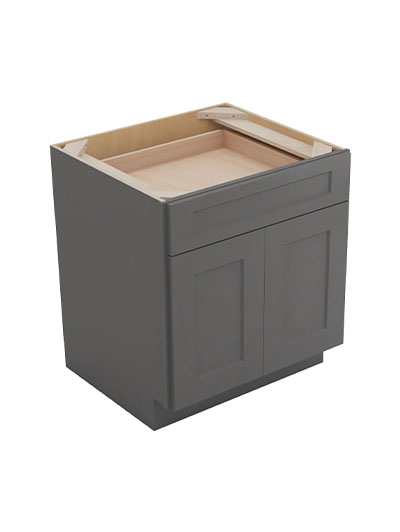 Shaker Grey B27 Double Door Single Drawer Cabinet Closed