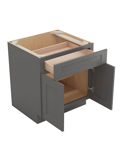 SG-B27: Shaker Grey 27″ Double Door Single Drawer Cabinet