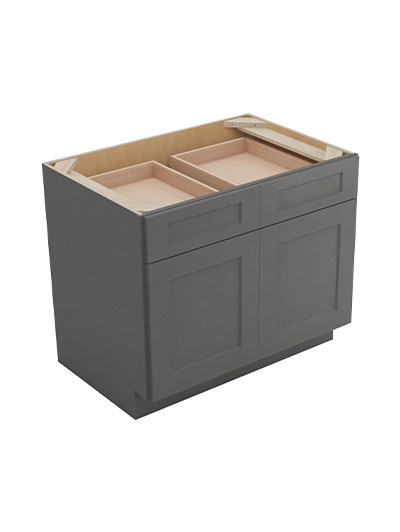 Shaker Grey B36 Double Door Double Drawer Cabinet Closed