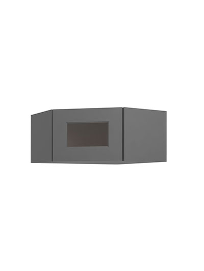 Shaker Grey Dcw2412gd Glass Door Diagonal Wall Stacker Cabinet Closed