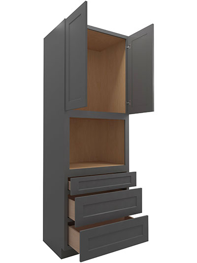 SG-O339624: Shaker Grey 33″ Oven Cabinet 96″ H