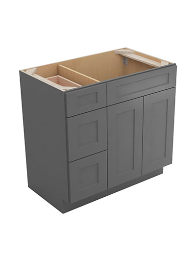 Shaker Grey V3621dl Vanity Combo Base Closed