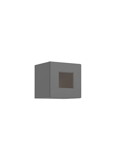 Shaker Grey W1212gd Glass Door Wall Stacker Cabinet Closed
