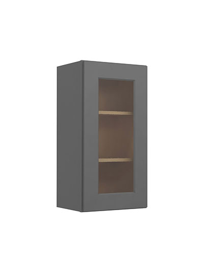 Shaker Grey W1530gd Glass Door Wall Cabinet Closed