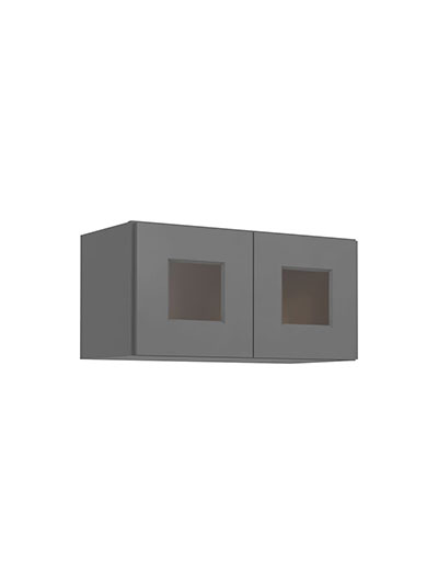 Shaker Grey W2412gd Glass Door Wall Stacker Cabinet Closed
