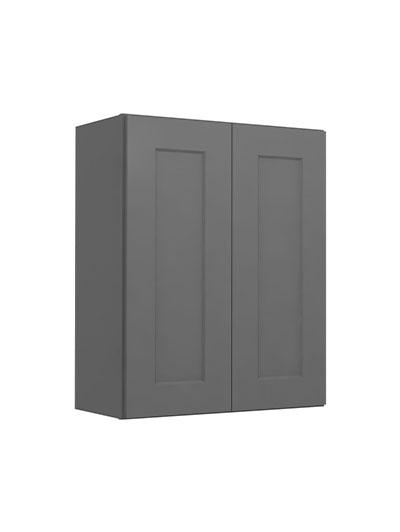 Shaker Grey W2430 Double Door Wall Cabinet Closed