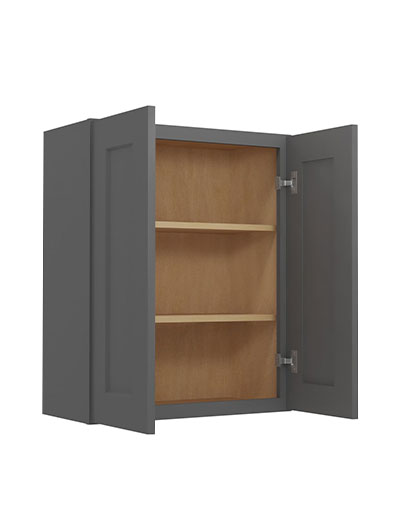 SG-W2430: Shaker Grey 24″ Double Door 30″ High Wall Cabinet