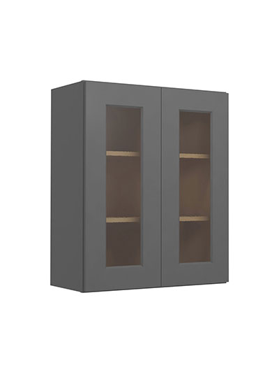 Shaker Grey W2430gd Glass Door Wall Cabinet Closed