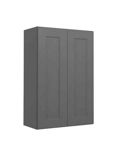Shaker Grey W2436 Double Door Wall Cabinet Closed