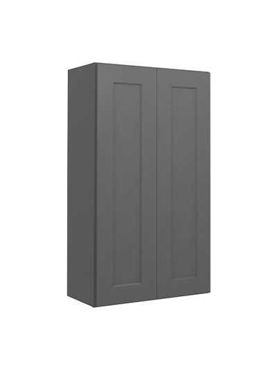 Shaker Grey W2442 Double Door Wall Cabinet Closed