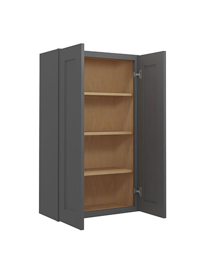 SG-W2442: Shaker Grey 24″ Double Door 42″ High Wall Cabinet