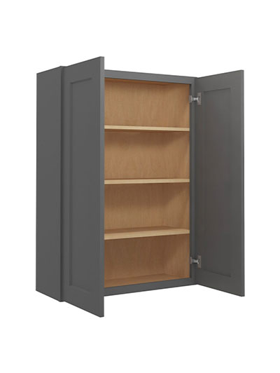 SG-W3042: Shaker Grey 30″ Double Door 42″ High Wall Cabinet