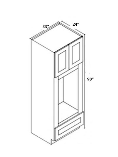 True Dove Shaker 33″x90″ Double Door, Single Drawer Oven Cabinet