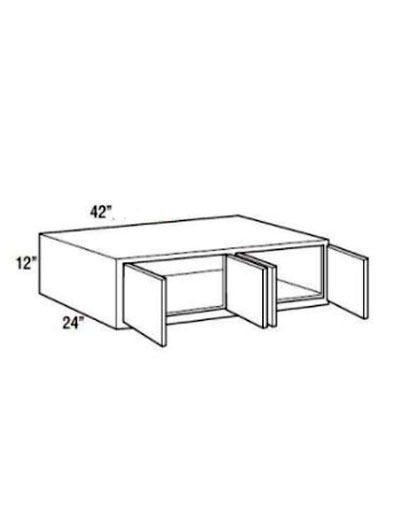 True Dove Shaker 42″x12″x24″ Four Door Bridge Wall Cabinet