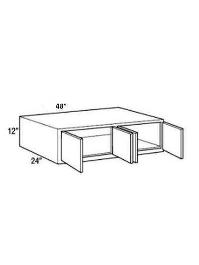 True Dove Shaker 48″x12″x24″ Four Door Bridge Wall Cabinet