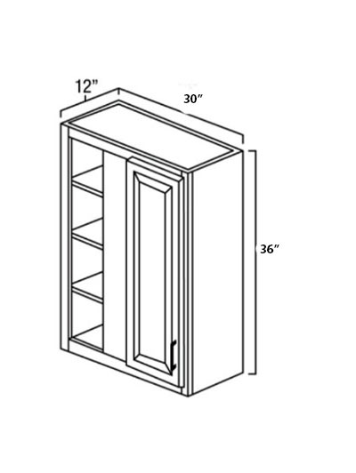 True Dove Shaker 30″x36″ Single Door Blind Wall Cabinet