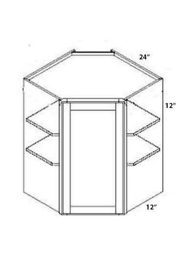 True Dove Shaker 24″x12″ Single Door Wall Diagonal Corner Cabinet