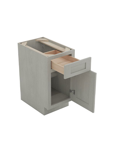 AN-B12: Nova Light Grey Shaker 12″ 1 Drawer 1 Door Base Cabinet