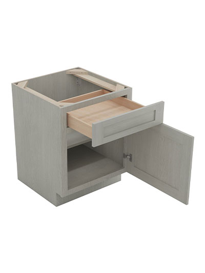 AN-B21: Nova Light Grey Shaker 21″ 1 Drawer 1 Door Base Cabinet