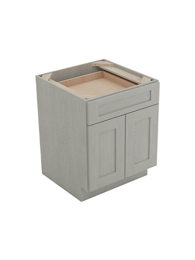 Nova Light Grey Shaker B24b 1 Drawer 2 Door Base Cabinet Closed