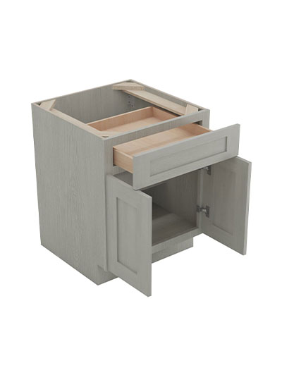 AN-B24B: Nova Light Grey Shaker 24″ 1 Drawer 2 Door Base Cabinet