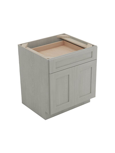 Nova Light Grey Shaker B27b 1 Drawer 2 Door Base Cabinet Closed