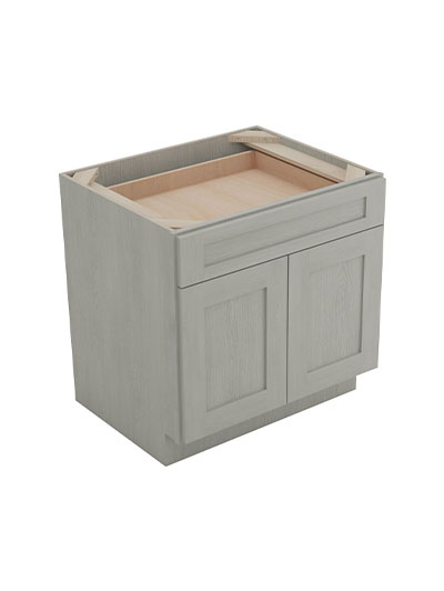 Nova Light Grey Shaker B30b 1 Drawer 2 Door Base Cabinet Closed