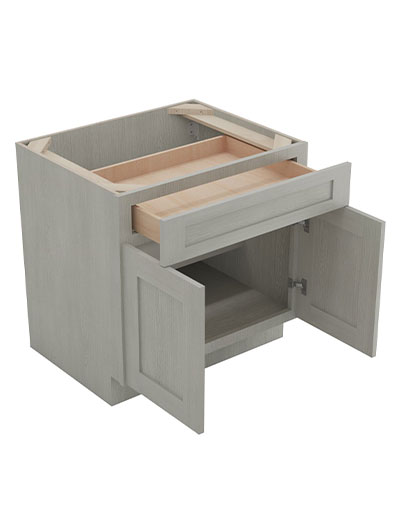 AN-B30B: Nova Light Grey Shaker 30″ 1 Drawer 2 Door Base Cabinet