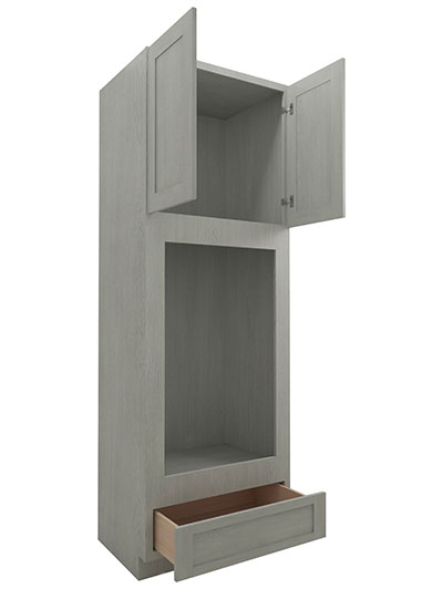 AN-OM3384B: Nova Light Grey Shaker 33″ 1 Drawer 2 Door Double Oven Cabinet