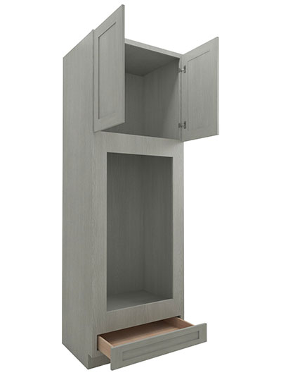 AN-OM3390B: Nova Light Grey Shaker 33″ 1 Drawer 2 Door Double Oven Cabinet