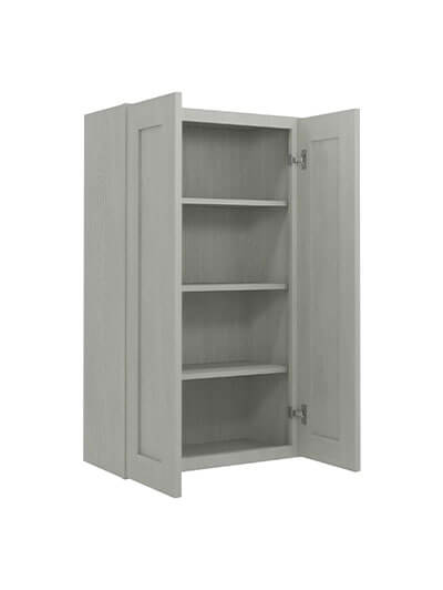 AN-W2442B: Nova Light Grey Shaker 24″ Double Door Wall Cabinet