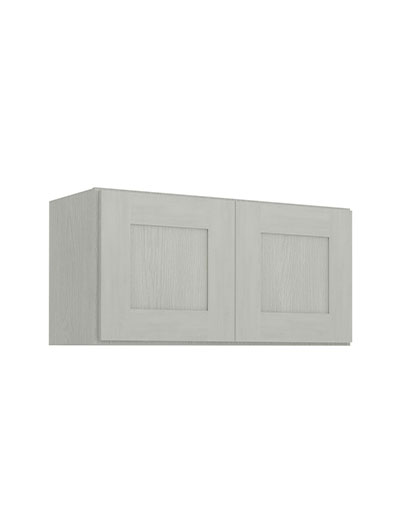 Nova Light Grey Shaker W3015b Double Door Bridge Wall Cabinet Closed