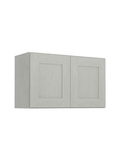 Nova Light Grey Shaker W3018b Double Door Bridge Wall Cabinet Closed