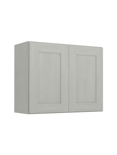 Nova Light Grey Shaker W3024b Double Door Bridge Wall Cabinet Closed