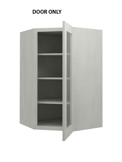 AN-WDC274215GD: Nova Light Grey Shaker 27″ Diagonal Corner Glass Door