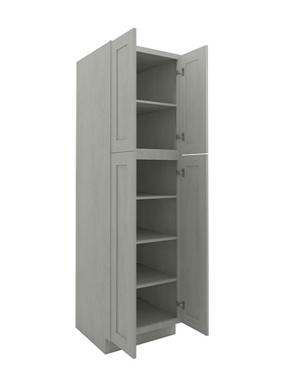 AN-WP2484B: Nova Light Grey Shaker 24″ 4 Door Pantry Cabinet