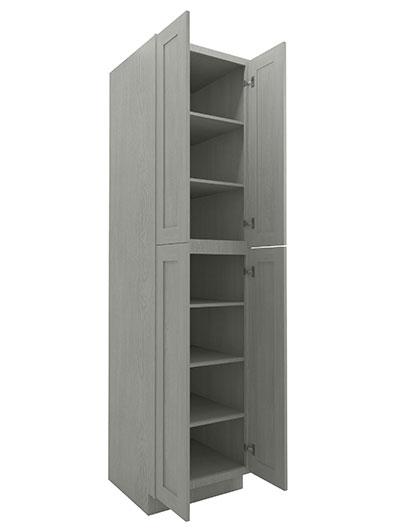 AN-WP2496B: Nova Light Grey Shaker 24″ 4 Door Pantry Cabinet