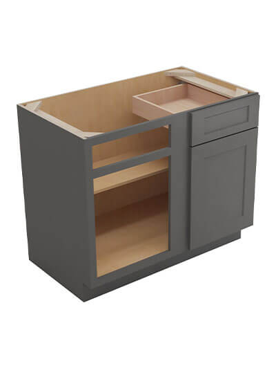 Shaker Grey Bbc36 Blind Corner Base Cabinet Closed