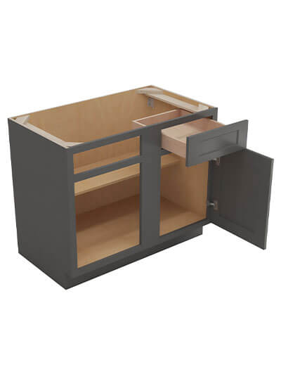 SG-BBC36: Shaker Grey 36″ Blind Corner Base Cabinet