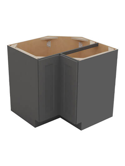 Shaker Grey Ber36 Base Easy Reach Corner Cabinet Closed
